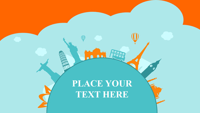 世界地标建筑旅游PPT模板-叨客学习资料网