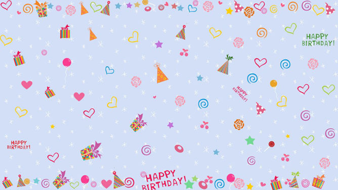 动态卡通庆祝生日PPT模板-叨客学习资料网