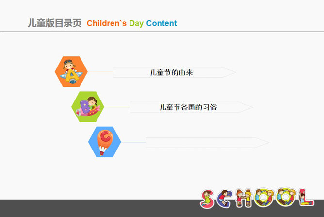 简洁可爱风格儿童节PPT模板-叨客学习资料网