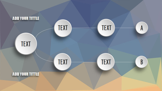 微立体多边形背景PPT模板-叨客学习资料网