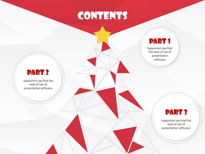 扁平化喜庆圣诞节PPT模板-叨客学习资料网