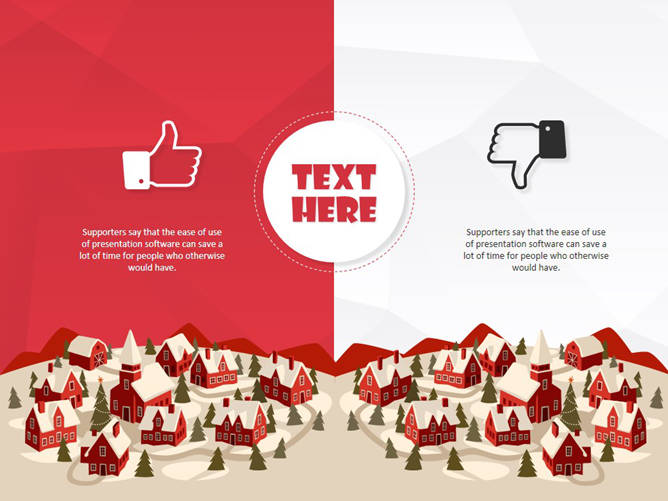 扁平化喜庆圣诞节PPT模板-叨客学习资料网