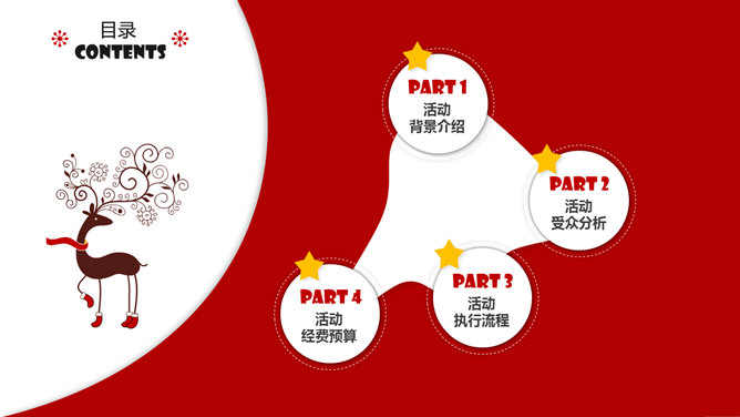 绚丽缤纷圣诞节PPT模板-叨客学习资料网