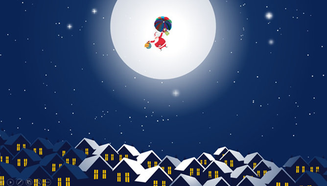 背景音乐圣诞节PPT动画贺卡-叨客学习资料网