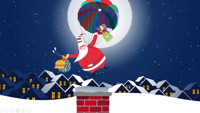 背景音乐圣诞节PPT动画贺卡-叨客学习资料网