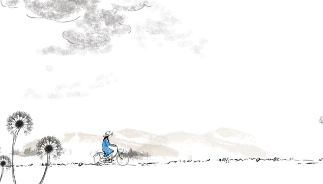 水彩画追忆童年父爱PPT动画-叨客学习资料网