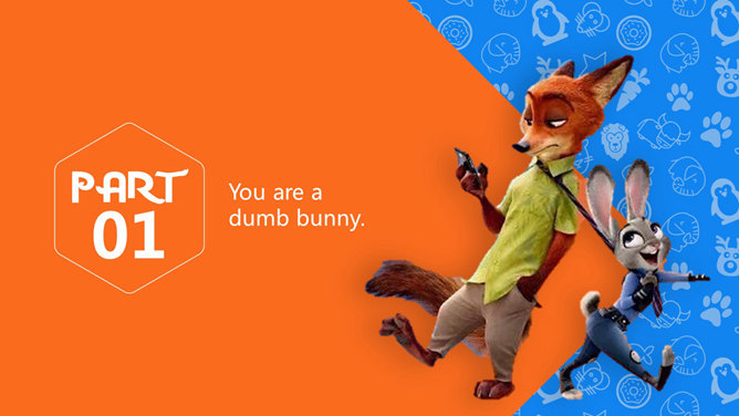 精美《疯狂动物城》主题PPT作品-叨客学习资料网