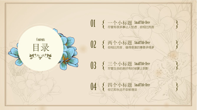 文艺小清新欧式复古PPT模板-叨客学习资料网