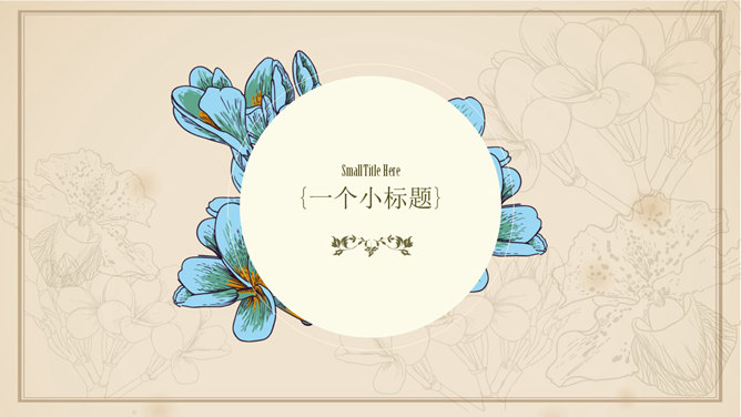 文艺小清新欧式复古PPT模板-叨客学习资料网