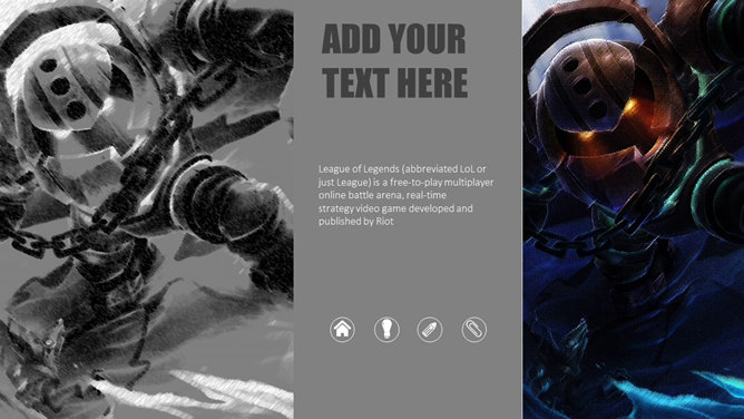 游戏《英雄联盟》主题PPT模板-叨客学习资料网