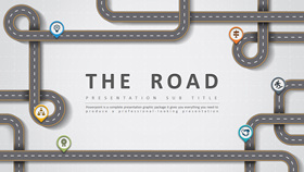 创意公路主题设计PPT模板-叨客学习资料网