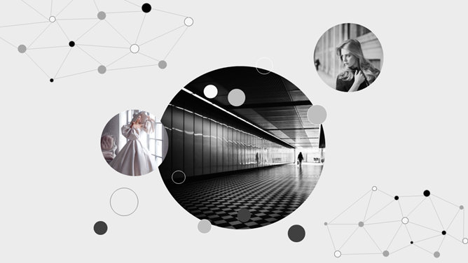 素雅灰色点线装饰PPT模板-叨客学习资料网