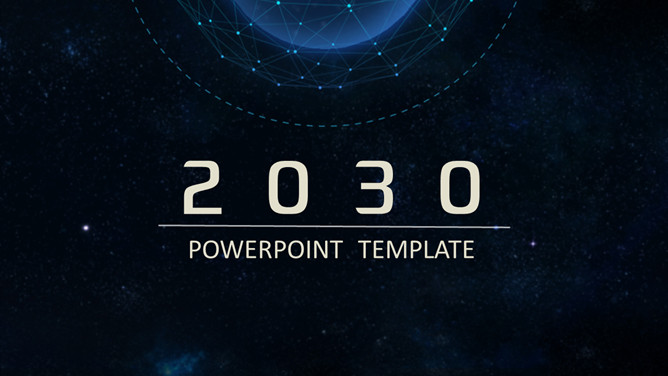 简洁时尚深蓝星空风PPT模板-叨客学习资料网