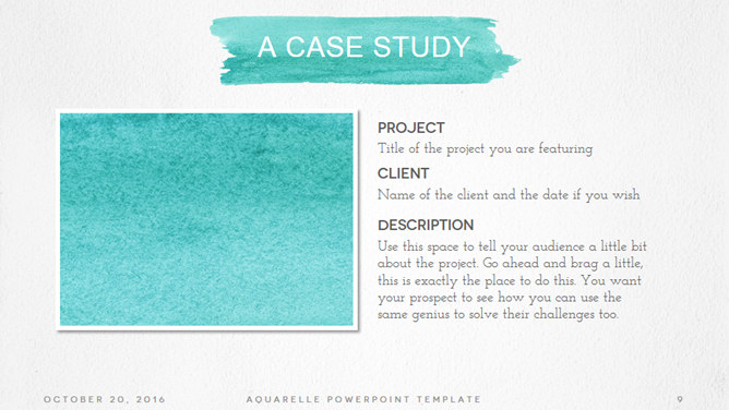 创意水彩墨迹欧美风PPT模板-叨客学习资料网