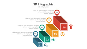 3D立体台阶PPT图形素材-叨客学习资料网