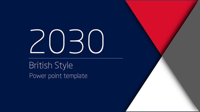 精美蓝红配色英伦风PPT模板-叨客学习资料网