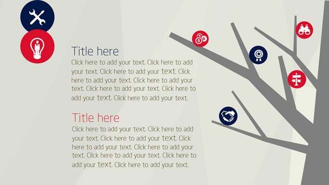 精美蓝红配色英伦风PPT模板-叨客学习资料网