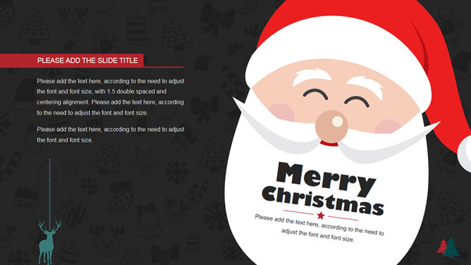 卡通扁平化圣诞节PPT模板-叨客学习资料网