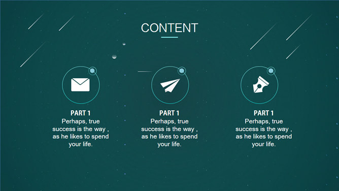 极简星空背景IOS风PPT模板-叨客学习资料网
