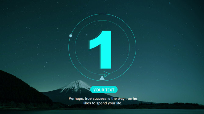 极简星空背景IOS风PPT模板-叨客学习资料网