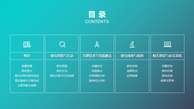 渐变顶部导航论文答辩PPT模板-叨客学习资料网