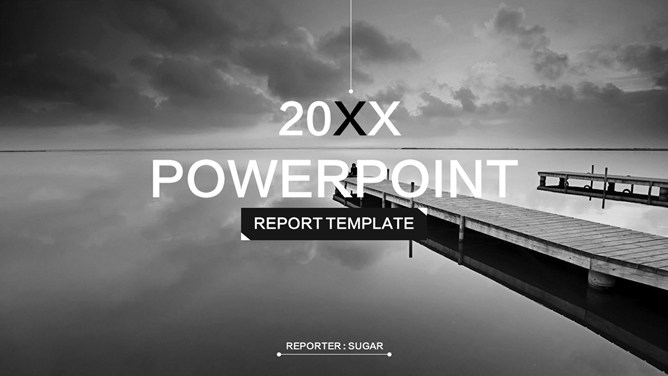 个性素雅简约黑白PPT模板-叨客学习资料网