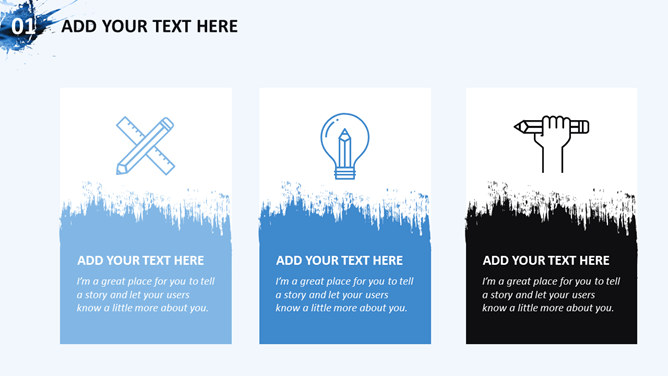创意图片墨迹时尚商务PPT模板-叨客学习资料网