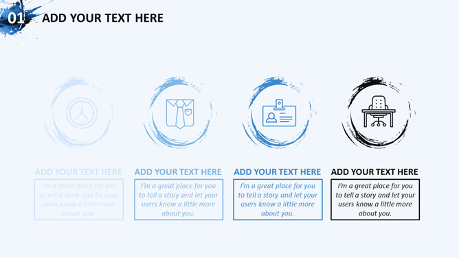 创意图片墨迹时尚商务PPT模板-叨客学习资料网