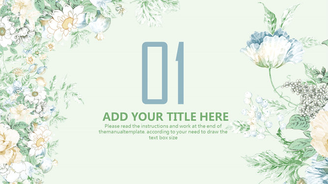 清新淡雅唯美花卉PPT模板-叨客学习资料网