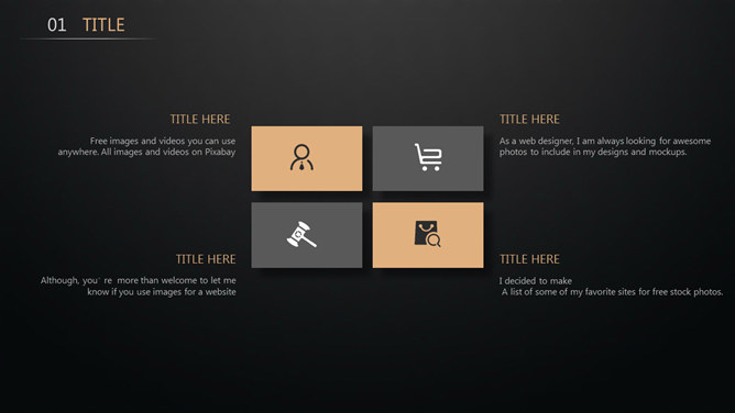 简约大气黑色典雅PPT模板-叨客学习资料网