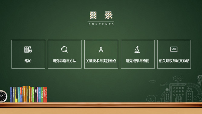 黑板校园风毕业答辩PPT模板-叨客学习资料网