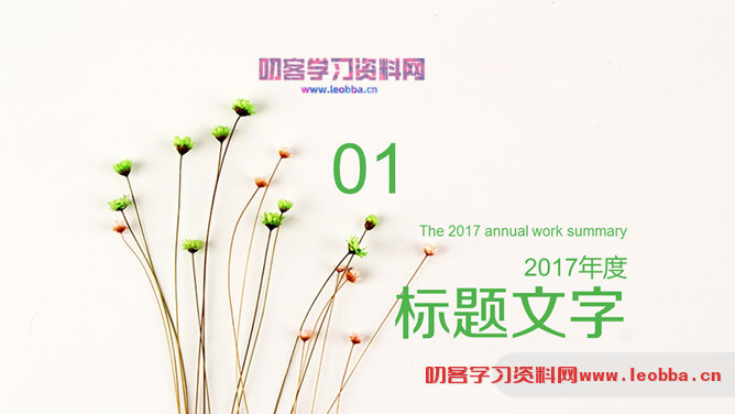 清新淡雅简约唯美PPT模板-叨客学习资料网