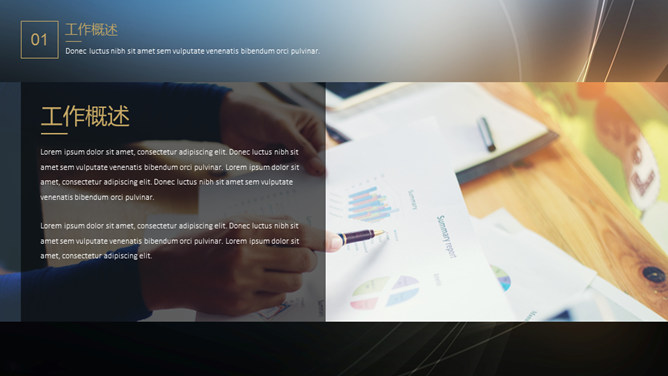 简约大气黑金工作汇报PPT模板-叨客学习资料网