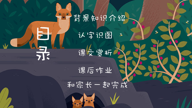 插画风儿童教学课件PPT模板-叨客学习资料网