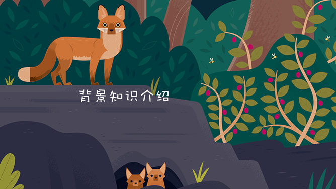 插画风儿童教学课件PPT模板-叨客学习资料网