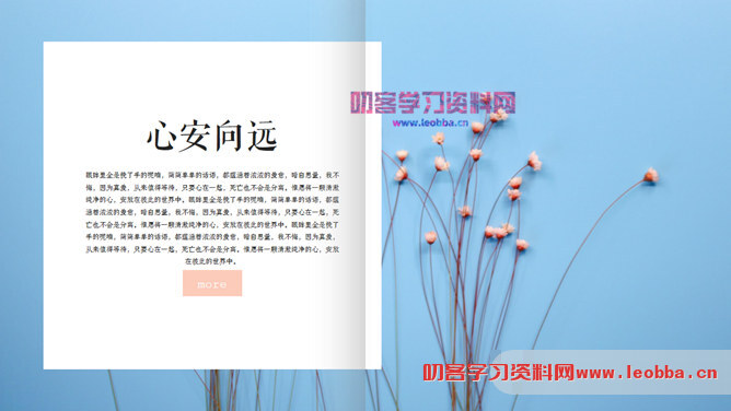 清新翻书效果图文排版PPT模板-叨客学习资料网