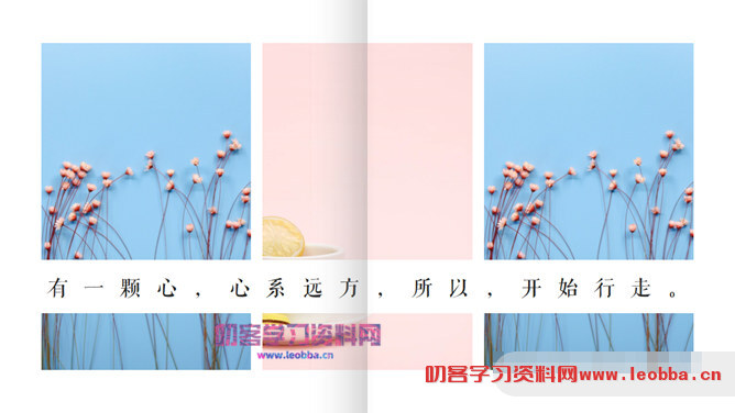 清新翻书效果图文排版PPT模板-叨客学习资料网