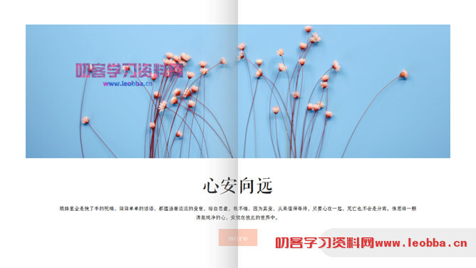 清新翻书效果图文排版PPT模板-叨客学习资料网