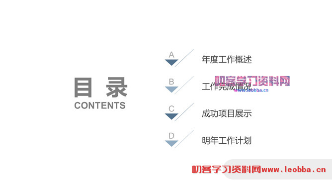 简洁大方三角风通用PPT模板-叨客学习资料网