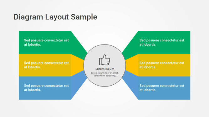 六项聚合总分联系PPT图形