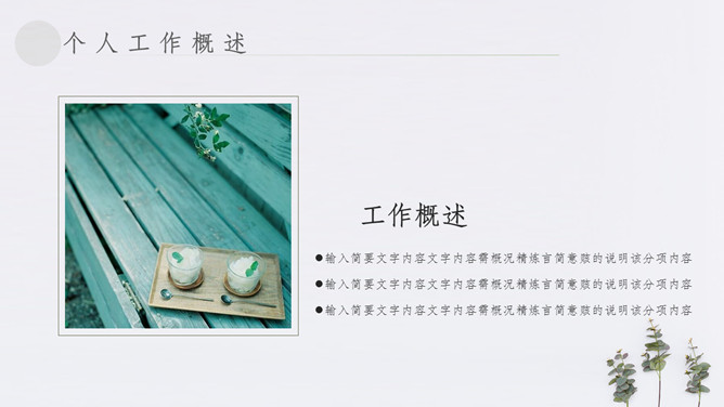 简约淡雅清新植物通用PPT模板-叨客学习资料网
