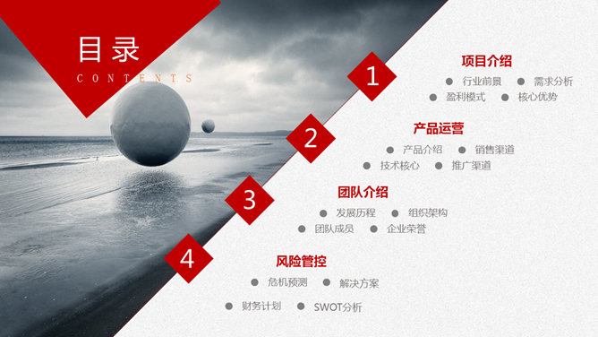 黑红几何商业计划书PPT模板-叨客学习资料网