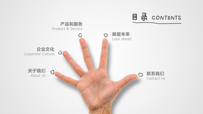 创意动态手势手绘PPT模板-叨客学习资料网