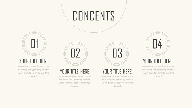 极简雅致圆圈线条PPT模板-叨客学习资料网