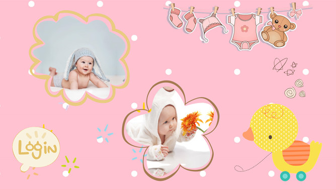 宝宝满月宴动态相册PPT模板-叨客学习资料网