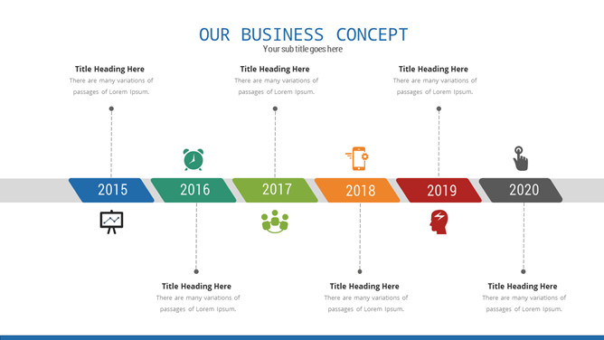 简洁时间线PPT图形资料