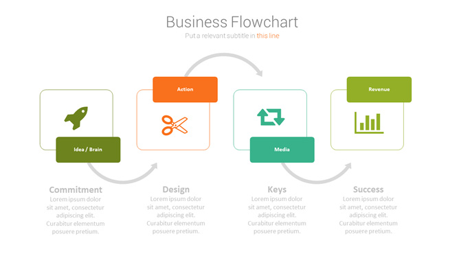 曲折箭头流程图PPT图形资料
