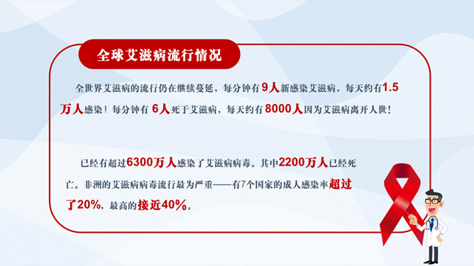 世界艾滋病日PPT模板-叨客学习资料网