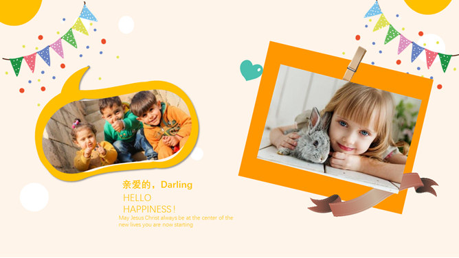 儿童生日快乐相册PPT模板-叨客学习资料网