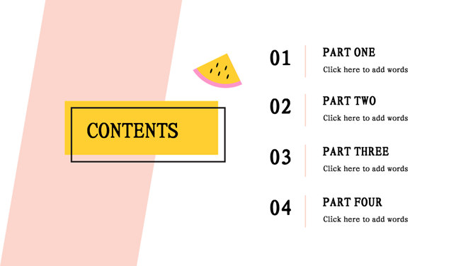 粉色系时尚创意孟菲斯PPT模板-叨客学习资料网